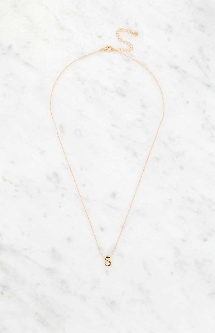 S Initial 14K Gold Plated Necklace | PacSun