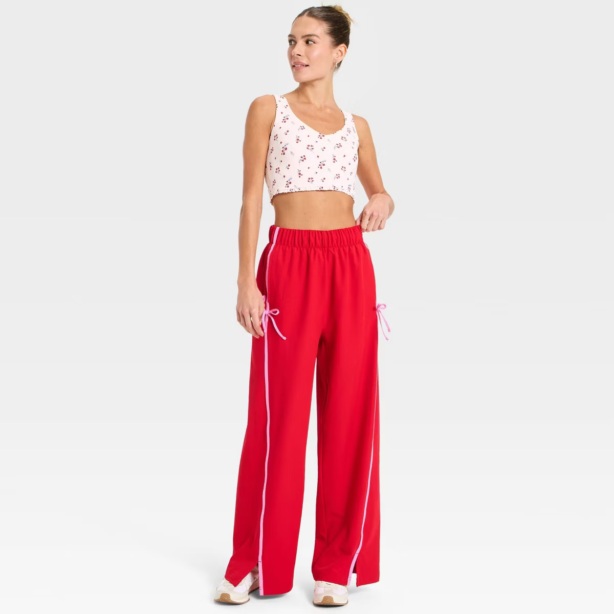 Women's Woven High-Rise Bow Track Pants - All In Motion™ | Target