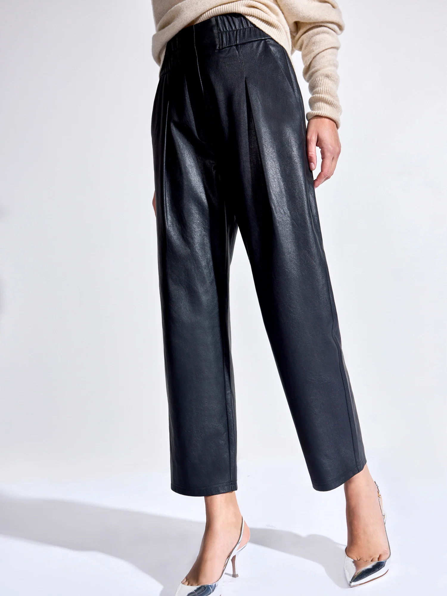 Brochu Walker | Women's Vegan Leather Fiera Pant in Black Onyx | Brochu Walker