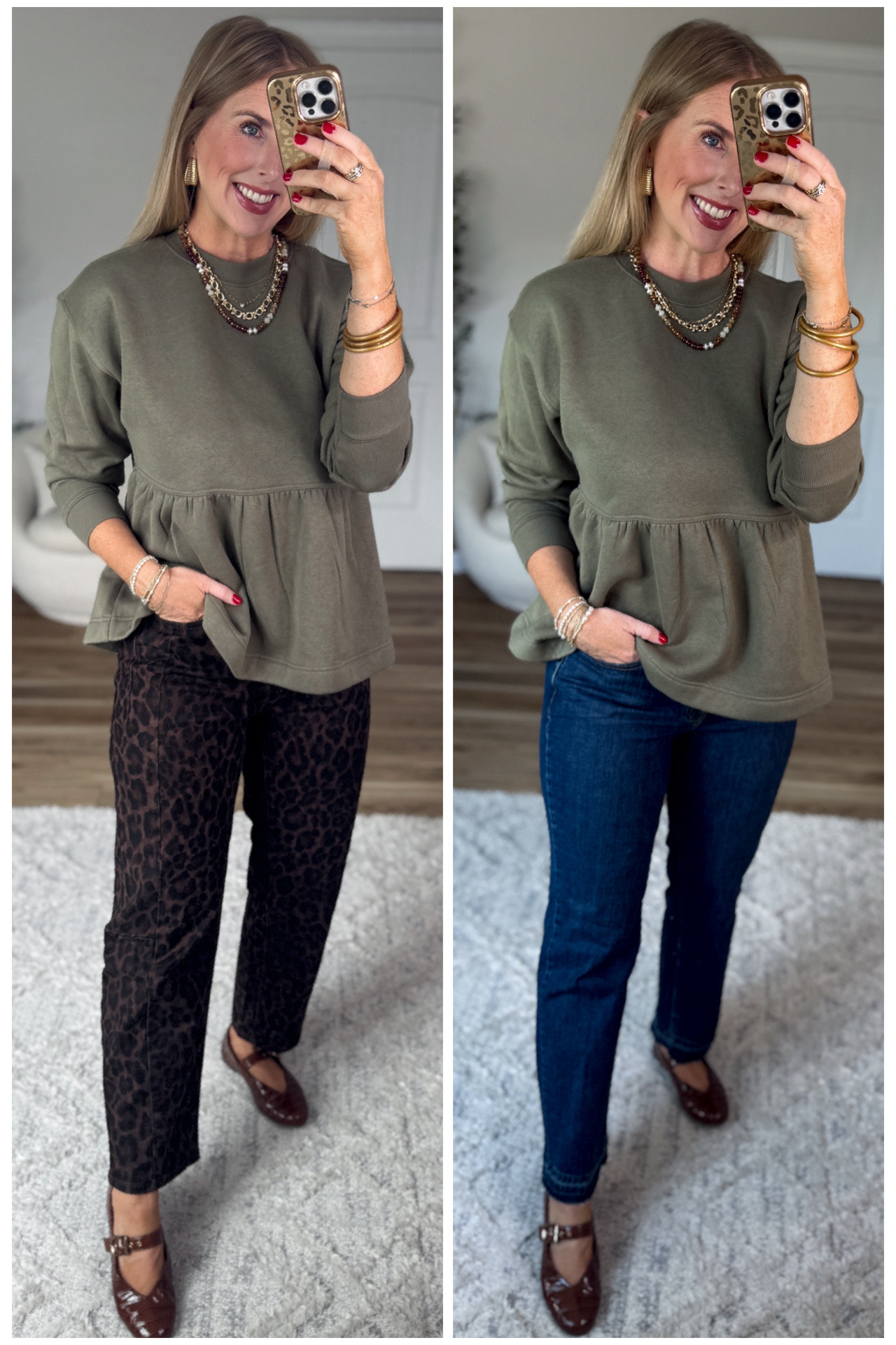 2 ways to style this fleece peplum sweatshirt from Walmart!

#LTKootd