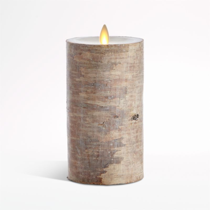 White Birch 3x6 Flameless Pillar Candle + Reviews | Crate and Barrel | Crate & Barrel