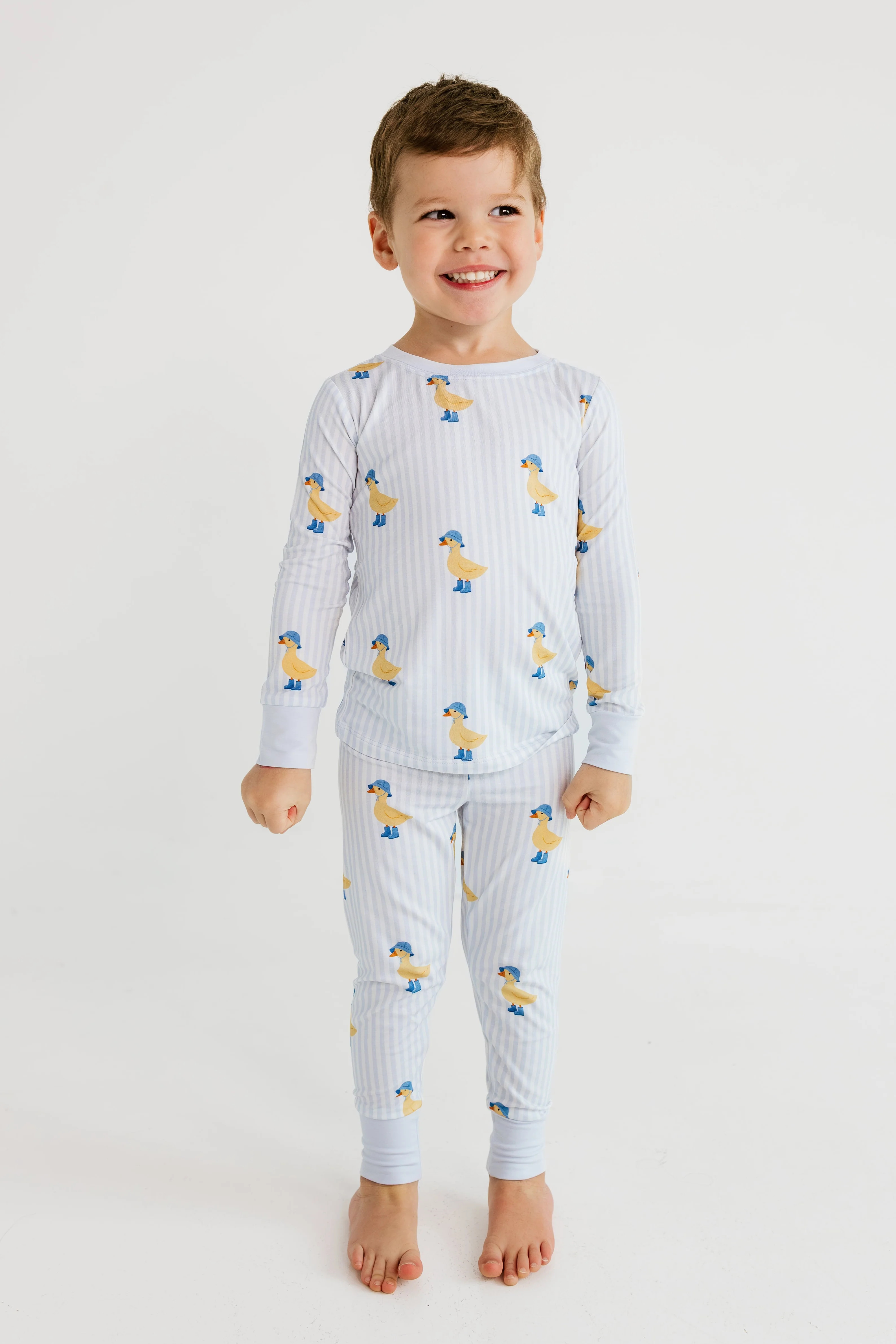 Striped Ducks Two Piece Set | Kids Bamboo Pajamas | In My Jammers | In My Jammers