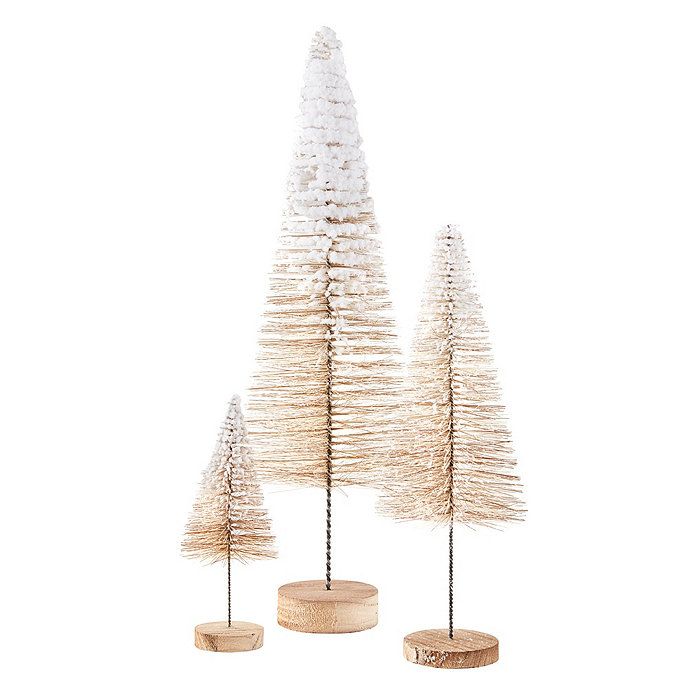 Glitter Bottle Brush Trees Vintage Christmas D�cor Set of 3 | Ballard Designs, Inc.