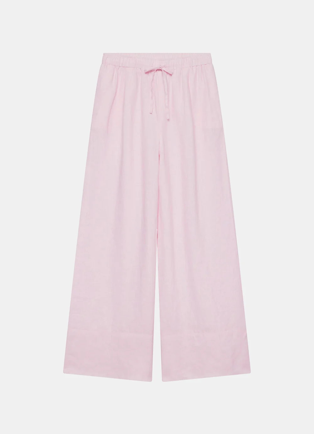 Pink Linen Wide Leg Trousers | Mint Velvet