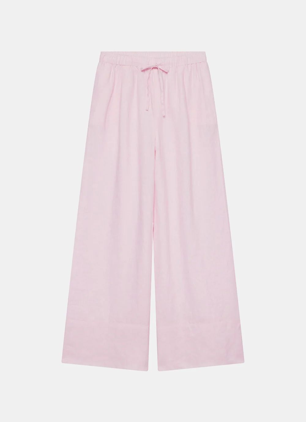 Pink Linen Wide Leg Trousers | Mint Velvet