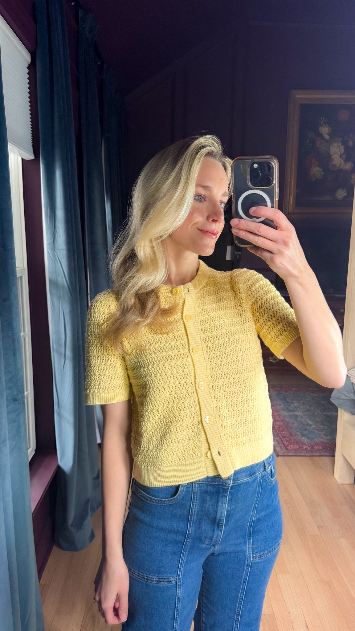 Love this short sleeve cardigan yellow sweater spring outfits work look mom style mom fashion workwear yellow top spring tops

#LTKgrwm #LTKSpringSale #LTKootd