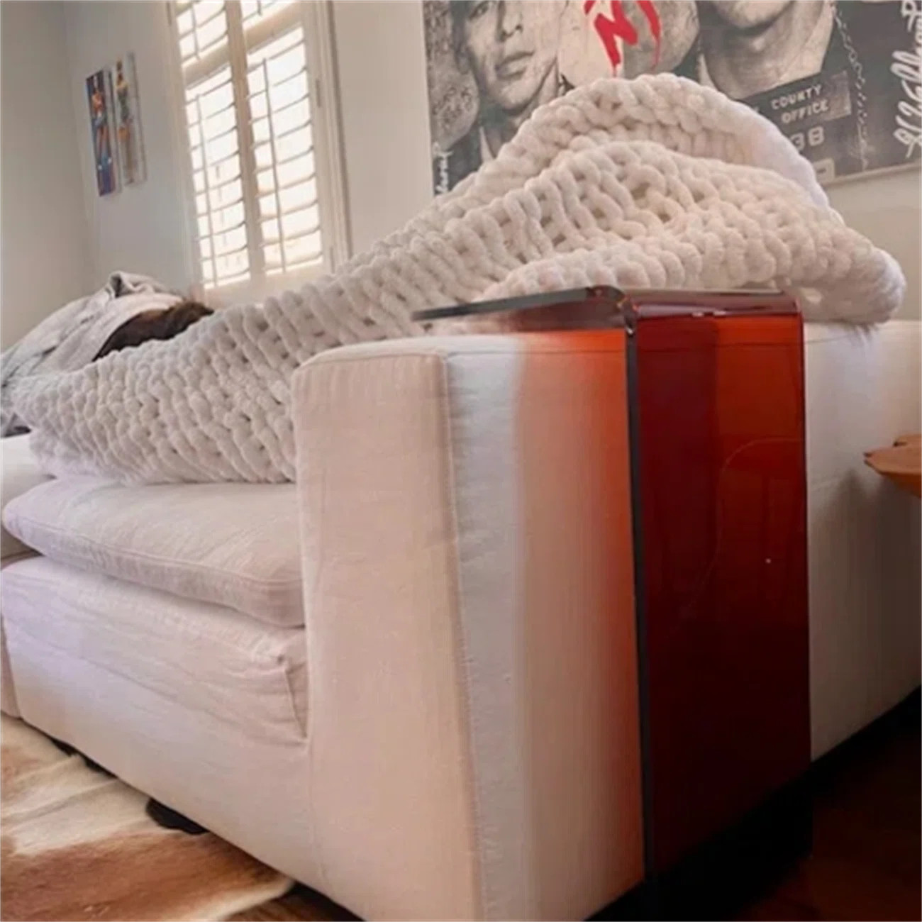 Bassheva C Shape Acrylic Side Table Small Simple Modern Acrylic Coffee Table Suitable for Living ... | Wayfair North America