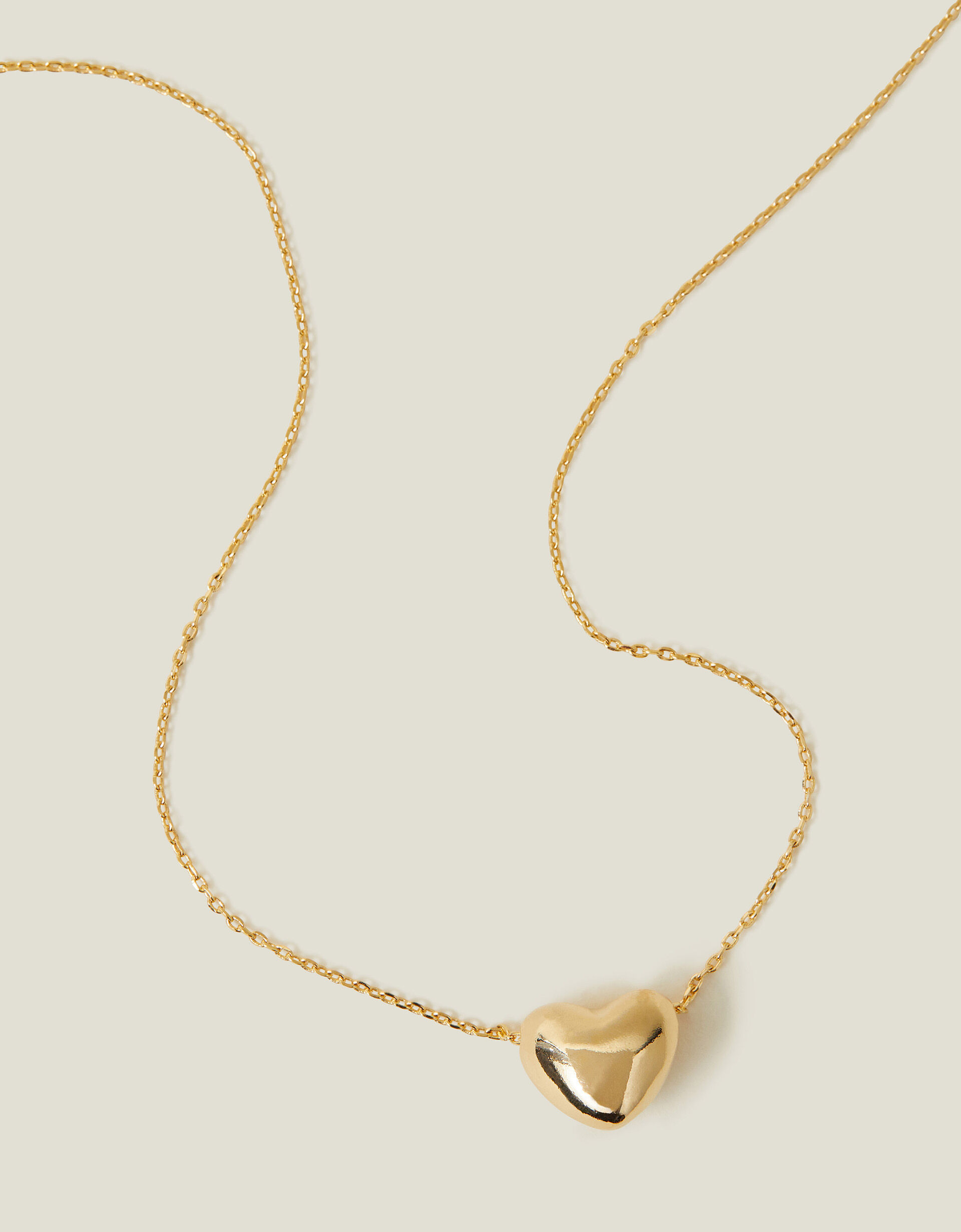 14ct Gold-Plated Puff Heart Necklace | Accessorize (Global)