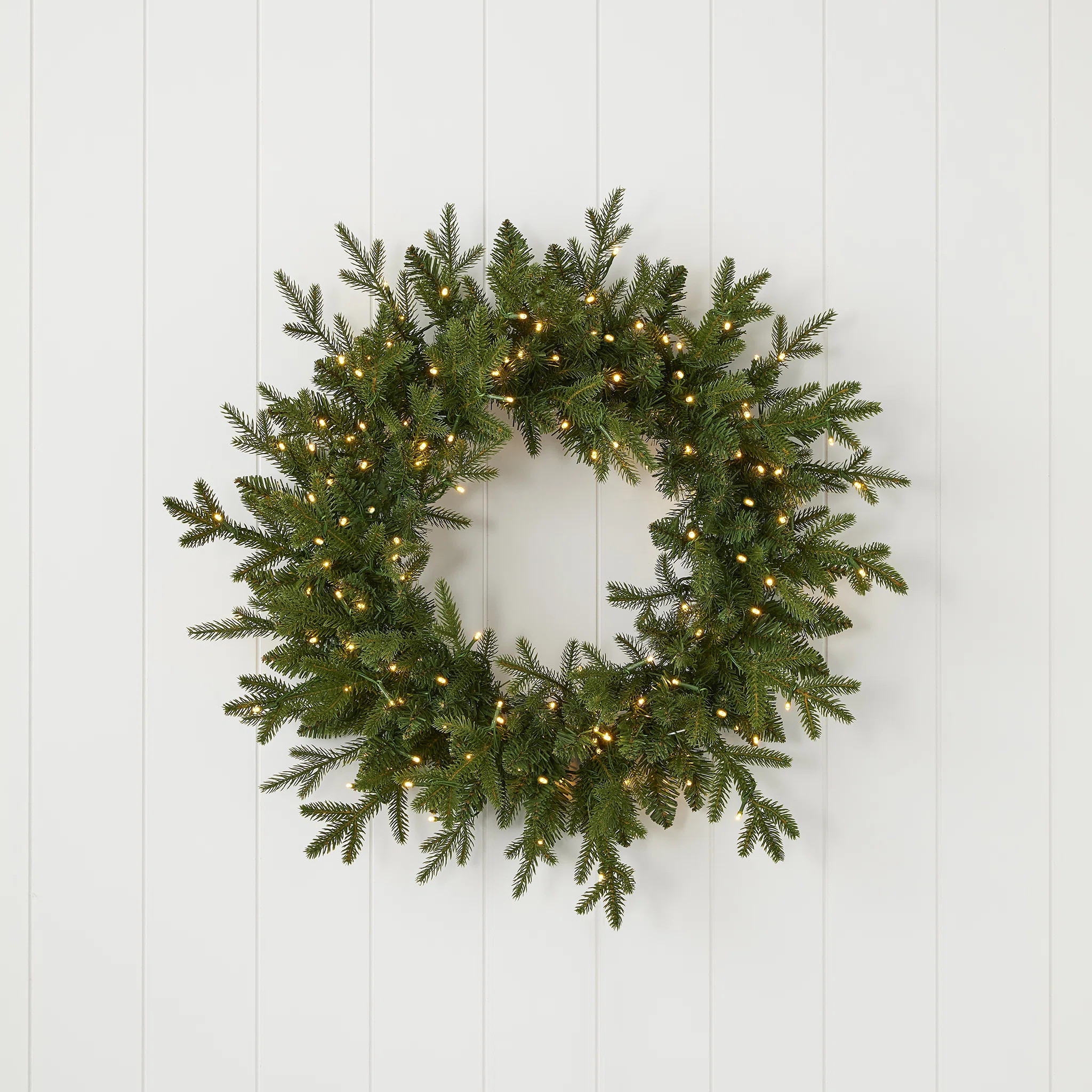 Dandan Faux Lighted Plug-In 24'' Wreath | Wayfair North America