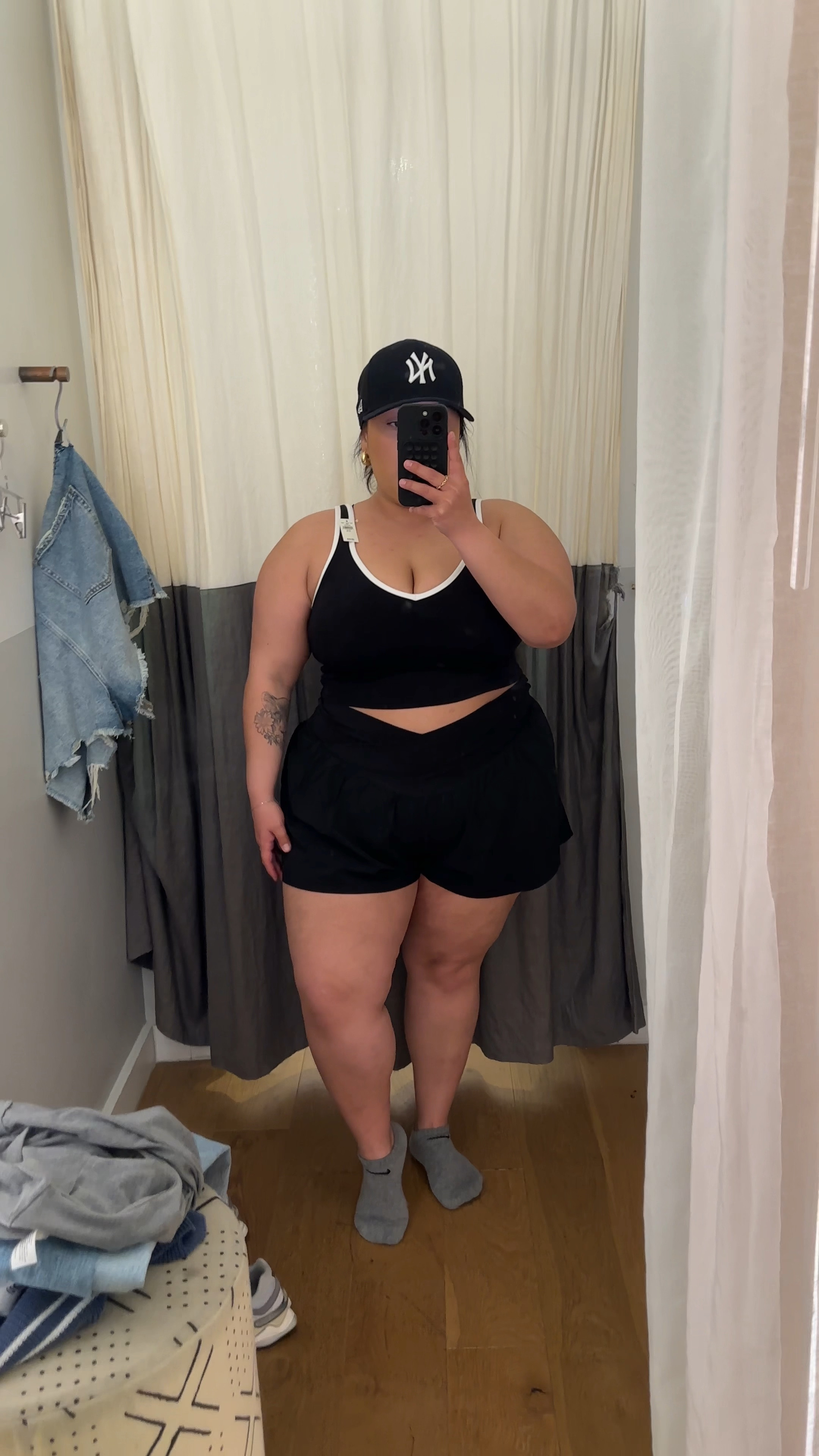 New arrivals from aerie for spring & summer as a plus size girl 

Denim shorts wearing size xl, they’re super soft and they have stretch to them

Black flowy shorts size xxl could definitely do an xl but the xxl is super comfy and for my girls who have big bootys the xxl gives us the coverage 

Black & White sports bra size xl, runs true to size 

Blue & White long sleeve striped crop top size large (runs super oversized, I’m usually an xl-xxl in tops) so get your size if you want super oversized. 

Grey high waisted shorts  size xl, they also run big and comfy 

#LTKSeasonal #LTKplussize #LTKVideo