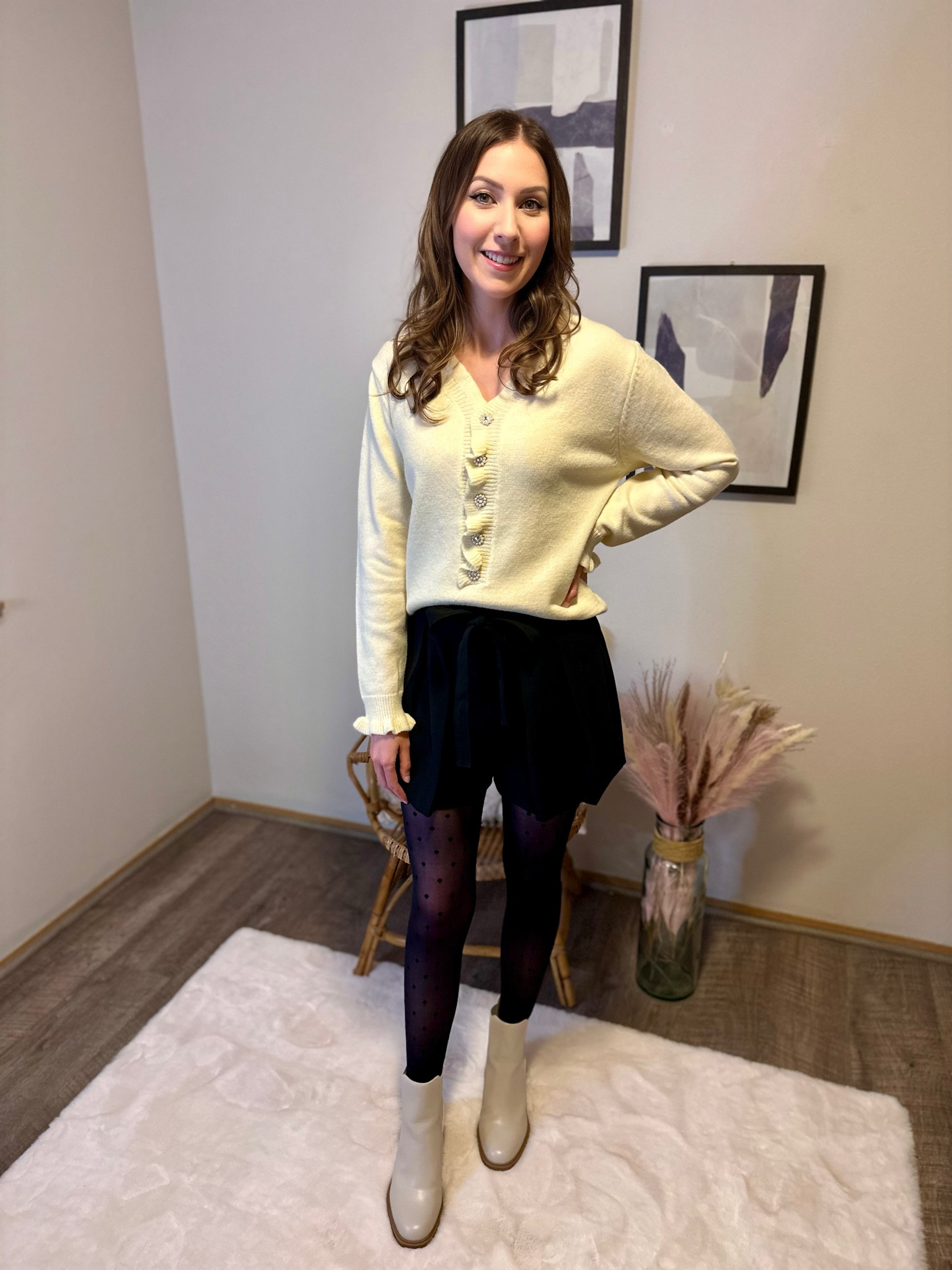 Love putting together outfits with little details that stand out. This ruffle front and sleeves on the sweater for example or pairing with polka dot tights. 

Use code ‘Jennifer15’ for 15% off the entire site on Chicwish. 🤍

Follow @jenniferxherron for more inspiration ✨

#LTKfindsunder50 #LTKfindsunder100 #LTKstyletip