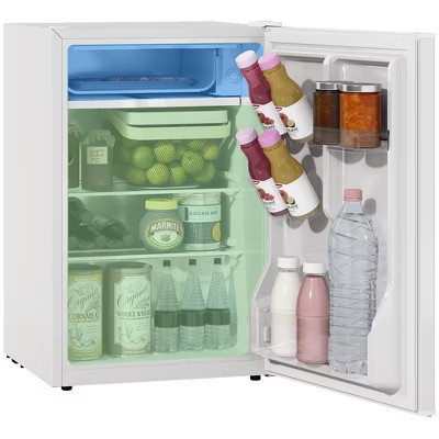 HOMCOM 2.5 Cu.Ft Mini Fridge with Freezer, Adjustable Thermostat, Single Door Compact Refrigerator for Bedroom, Dorm, Home Office, White | Target