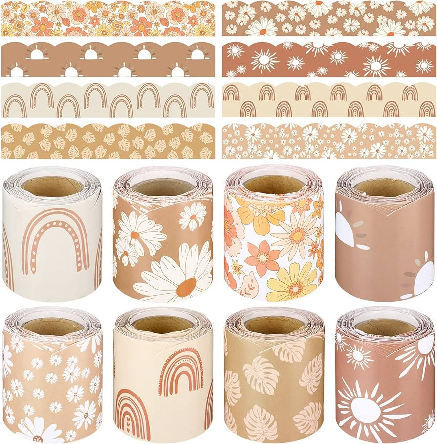 Patelai 8 Rolls 262.4 ft Modern Boho Bulletin Board Borders Boho Decoration Borders Boho Classroo... | Amazon (US)