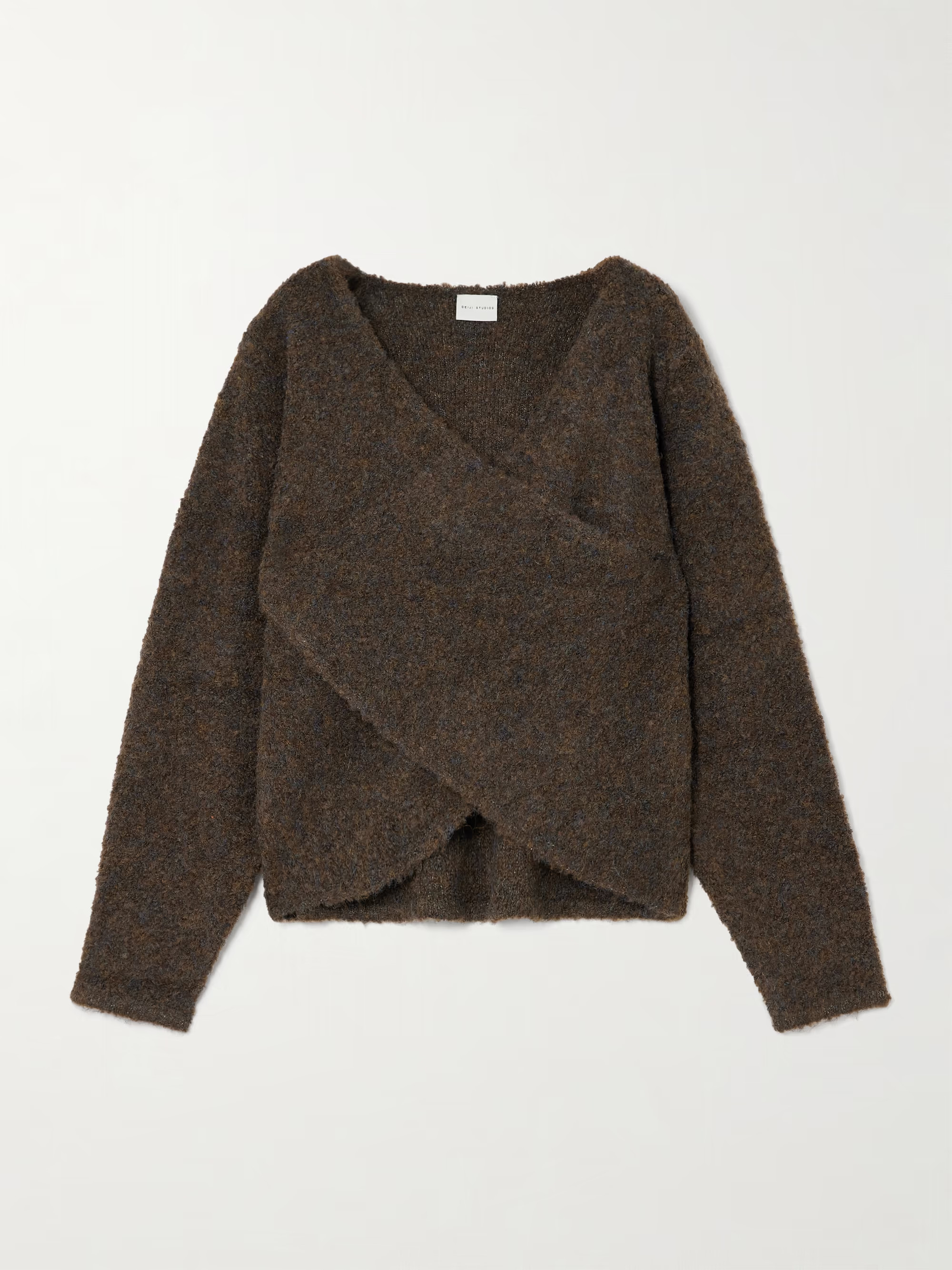 Crossover wrap-effect recycled knitted sweater | NET-A-PORTER (UK & EU)