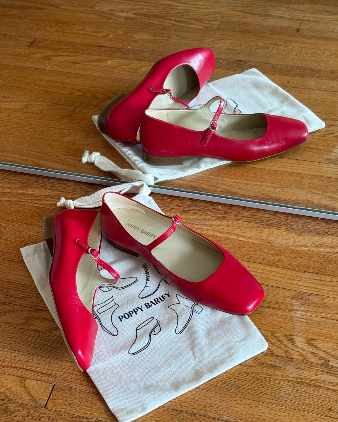 Wearing a size 10.5 in racing red