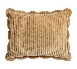 Velvet Scalloped Edge Reversible Quilted Sham | Pottery Barn (US)