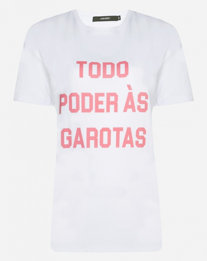 CAMISETA TODO PODER ÀS GAROTAS GLAMOUR AMARO | Amaro BR