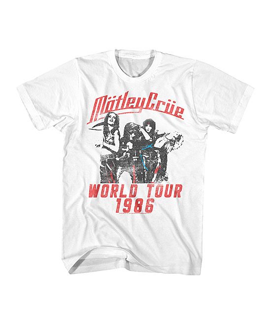 American Classics Men's Tee Shirts WHT - Motley Crue White & Red 'World Tour 1986' Tee - Men | Zulily