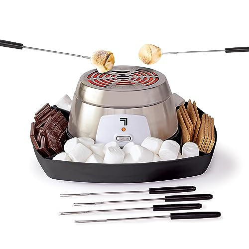 Sharper Image Electric S’mores Maker – 6 Marshmallow Roasting Sticks & Serving Tray Station| Indoor Smores Kit| Kids & Family Party Activity| Kitchen Gadget| Movie Night, Sleepover, Housewarming Gift | Amazon (US)