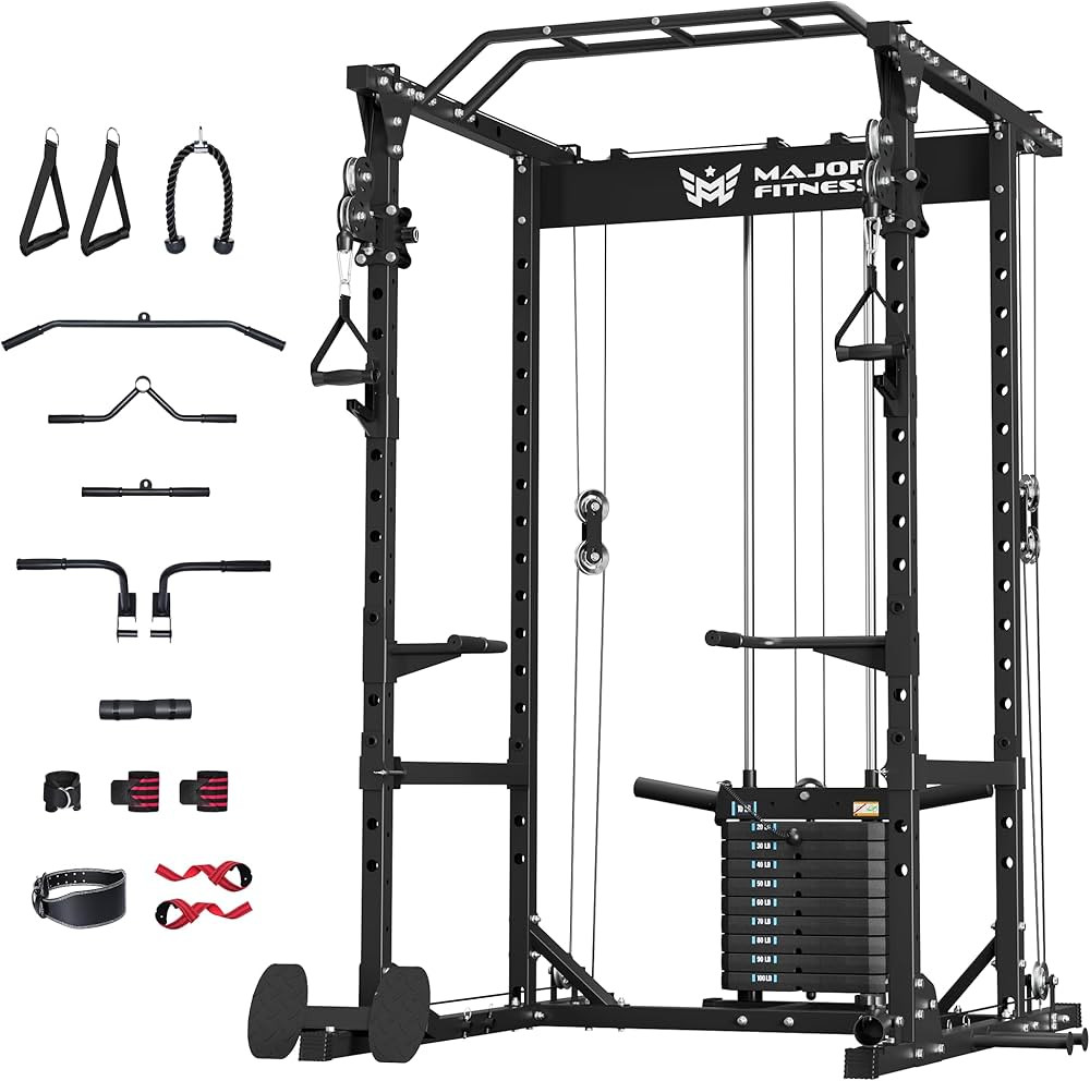 MAJOR FITNESS Drone1 Power Cage - Multi-Function Power Rack for Home Gym, Squat Rack, Cable Cross... | Amazon (US)