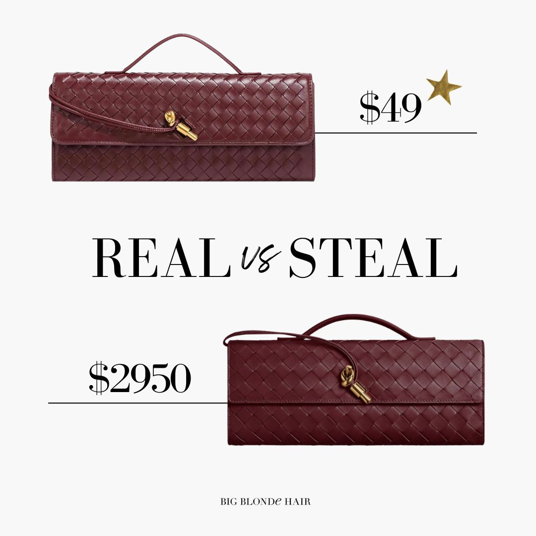 Real vs Steal: $2950 Burgundy Woven Clutch vs $49 Steal 

 #LTKFindsUnder50