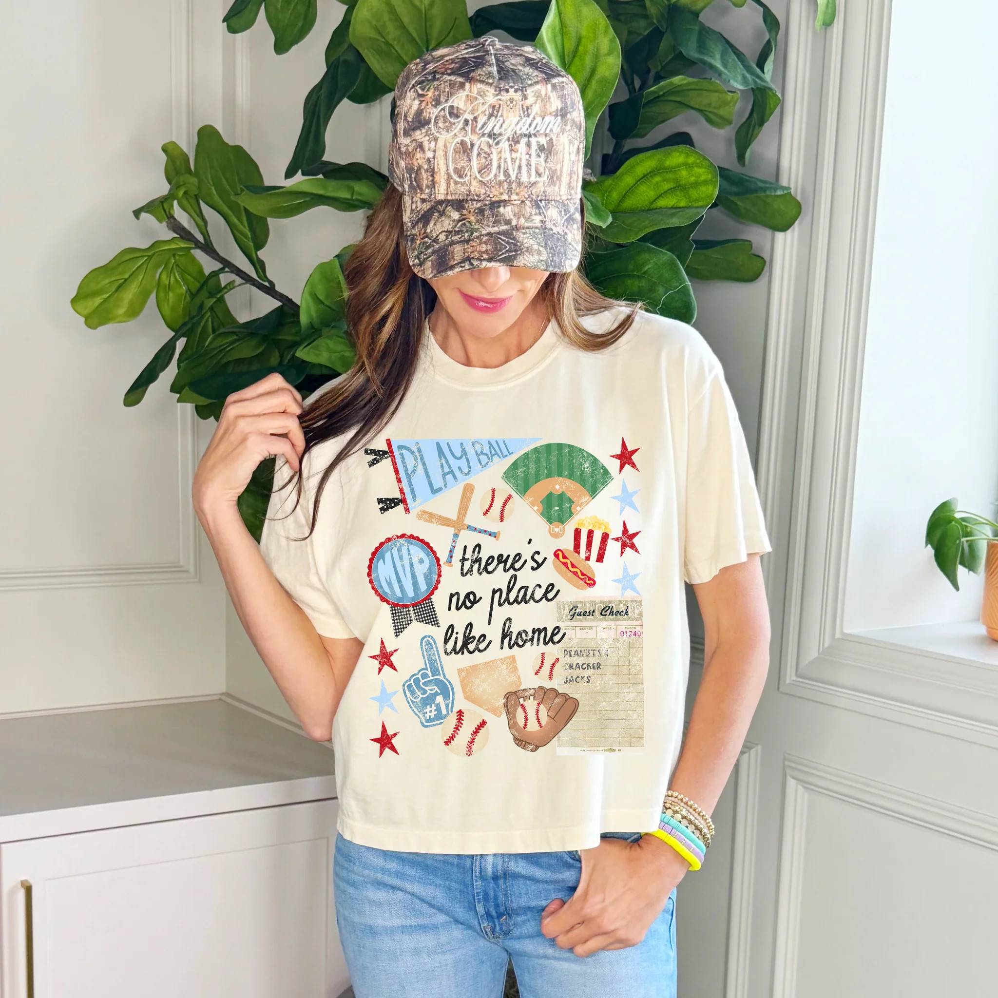 No Place Like Home Baseball Collage Crop Tee | Poppy & Pine