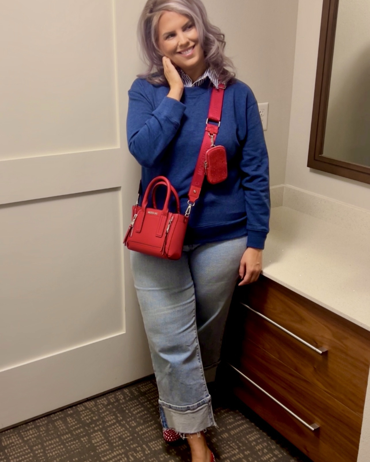 @walmartfashion @walmartstyle 
#walmartpartner #walmartfashion 

✔️Light wash cropped cuffed denim 〰️ size 14 (TTS)
✔️Crewneck sweatshirt
〰️ size small (blue)
〰️ size  medium (black)
〰️ size  large (brown)
〰️ size extra large (green)
✔️Black ballet flats 〰️ TTS  
✔️Brown faux leather leggings 〰️ size large (TTS)
✔️White Button Down Shirt Dress 〰️ size large
✔️Green & Black Tights 〰️ size XL 
✔️Green & Black Flannel 〰️ size men’s XL tall 
✔️Brown Athletic Sneakers 〰️ TTS 
✔️Black Double Breasted Blazer 〰️ size small  

#walmart #walmartfashion #walmartstyle  walmart fashion, walmart style, walmart outfit, walmart look, walmart fashion, found it at walmart, walmart fashion finds, walmart summer, walmart winter, walmart fall, walmart spring, walmart new arrivals, walmart outfit, walmart outfit inspo, walmart outfit inspiration, walmart curves, walmart curvy, curvy walmart, midsize walmart, walmart midsize, walmart ootd, walmart shopping, new at walmart  #casual #outfit #ideas #ootd #weekend #errands casual outfit, casual fashion, casual style, casual clothing, casual ootd, casual look, weekend outfit, weekend outfit idea, weekend style, weekend look, running errands outfit, elevated casual, elevated lounge  #lounge #loungewear #loungeoutfit #loungewearoitfit #loungestyle #loungewearstyle #loungefashion #loungewearfashion #loungelook #loungewearlook  #travel #outfit #look #ootd #airport #plane #airplane #car #train #cruise #flight travel style, travel fashion, airport outfit, airport style, airport fashion, airport fit, travel fit, travel look, airport look, travel outfit, travel ootd, travel look, affordable travel outfit  

#LTKMidsize #LTKFindsUnder100 #LTKFindsUnder50