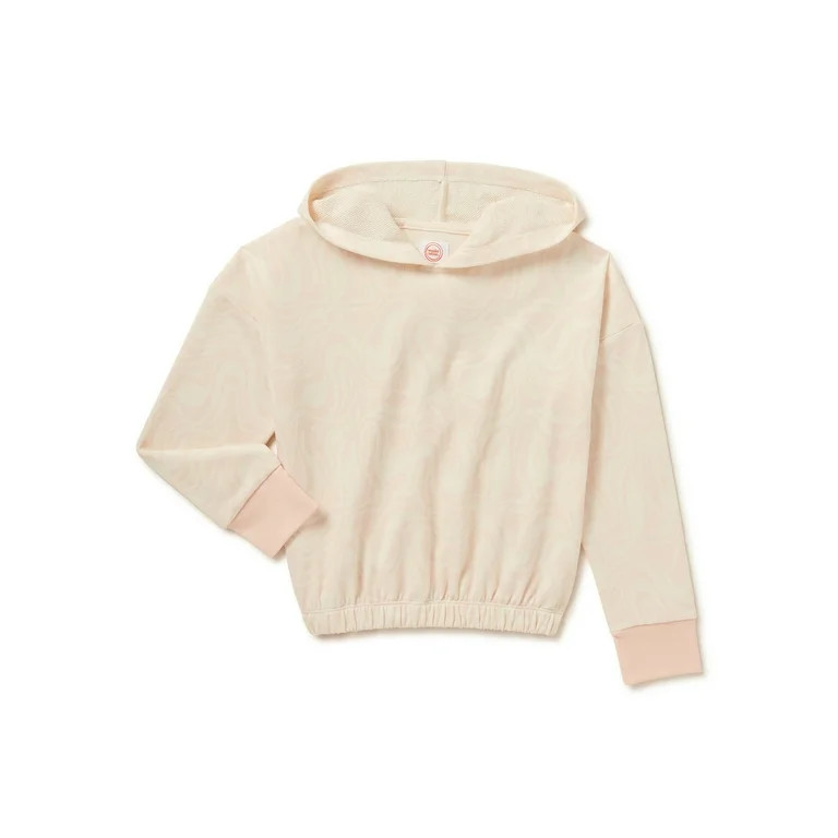 Wonder Nation Girls Printed Hooded Pullover Sweatshirt, Sizes 4-18 & Plus | Walmart (US)