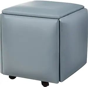 WAYUTO 5 in 1 PU Leather Seating Cube with Swivel Casters Stackable Sofa Chair Stool Nesting Otto... | Amazon (US)
