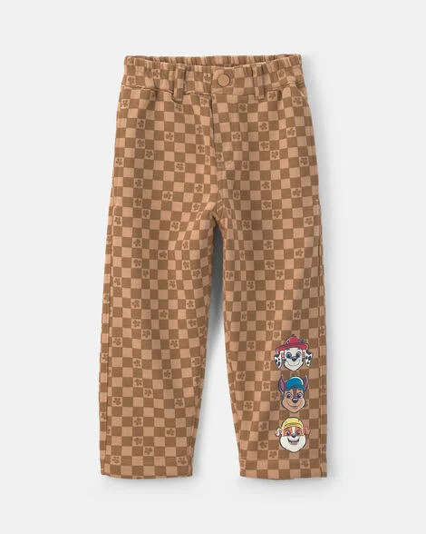 Toddler Boy Paw Patrol® Checkered Pull-On Pants - Brown | Carter's | Carter's Inc