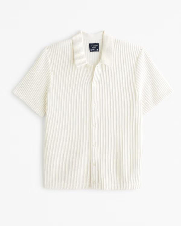 Plisse Button-Through Sweater Polo | Abercrombie & Fitch (US)