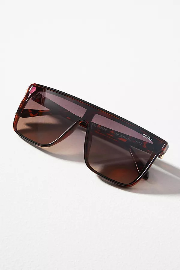 Quay Nightfall Polarized Sunglasses By Quay in Brown | Anthropologie (US)