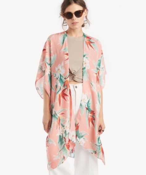 Tropical Floral Printed Kimono | Sole Society (US)