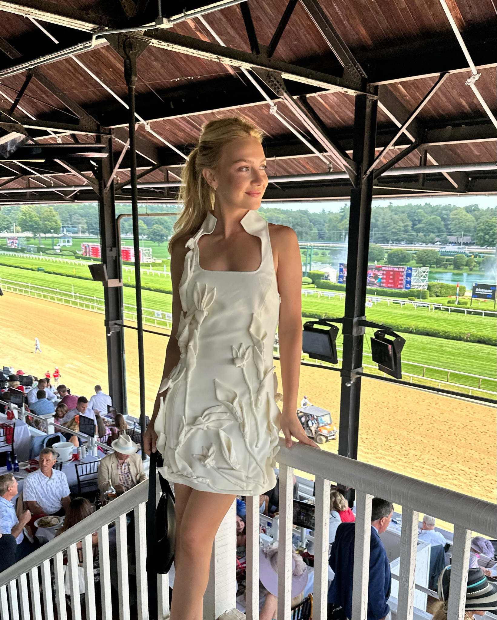Horse ears or lilies? This is the perfect summer cocktail dress. 