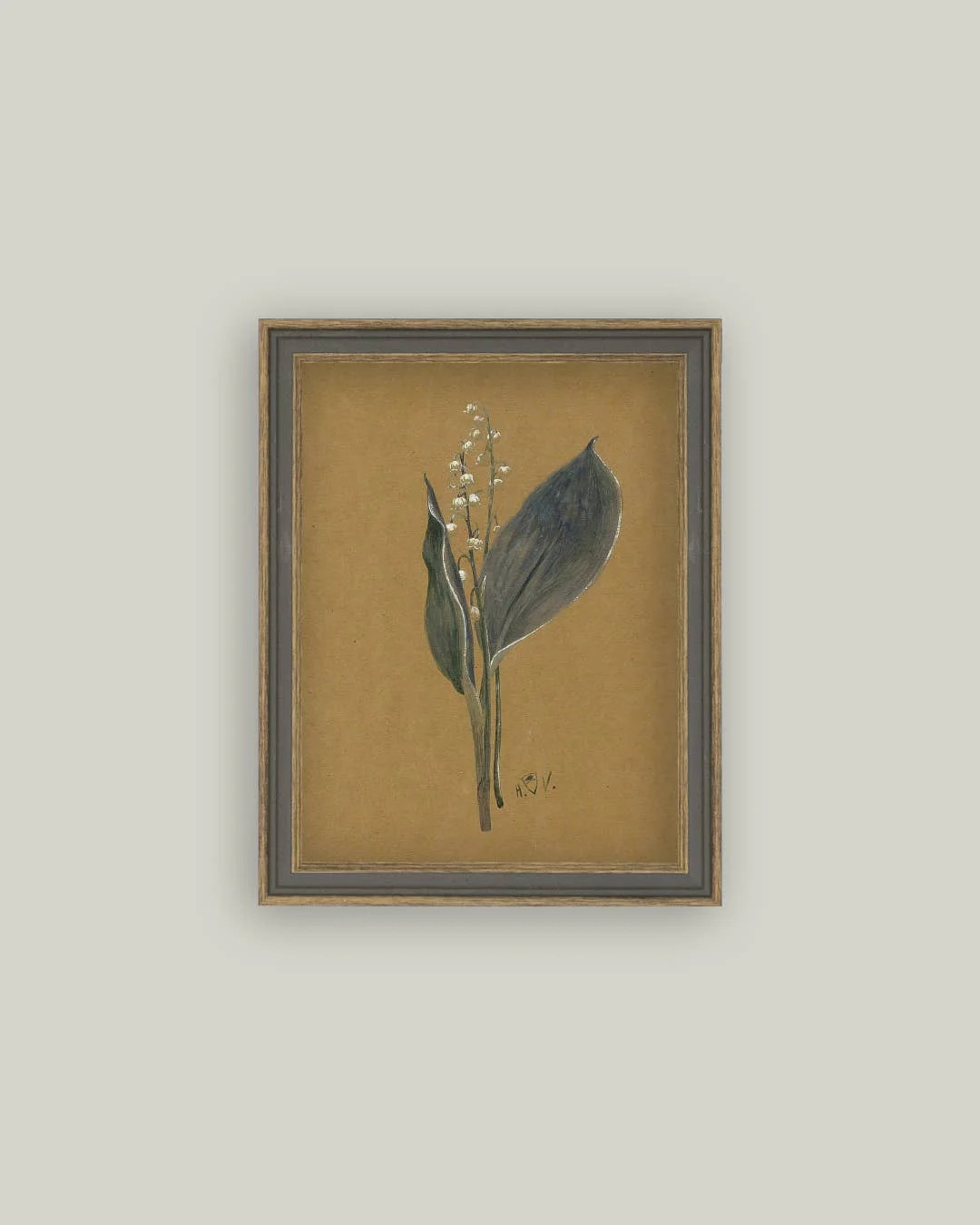 Lily On Brown Framed Antique Inspired Art | Luxe B Co