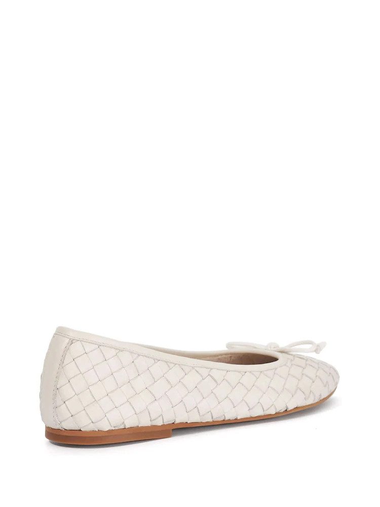 Cream - Dune London Leder Heat Woven Ballerina Schuhe | Next EU
