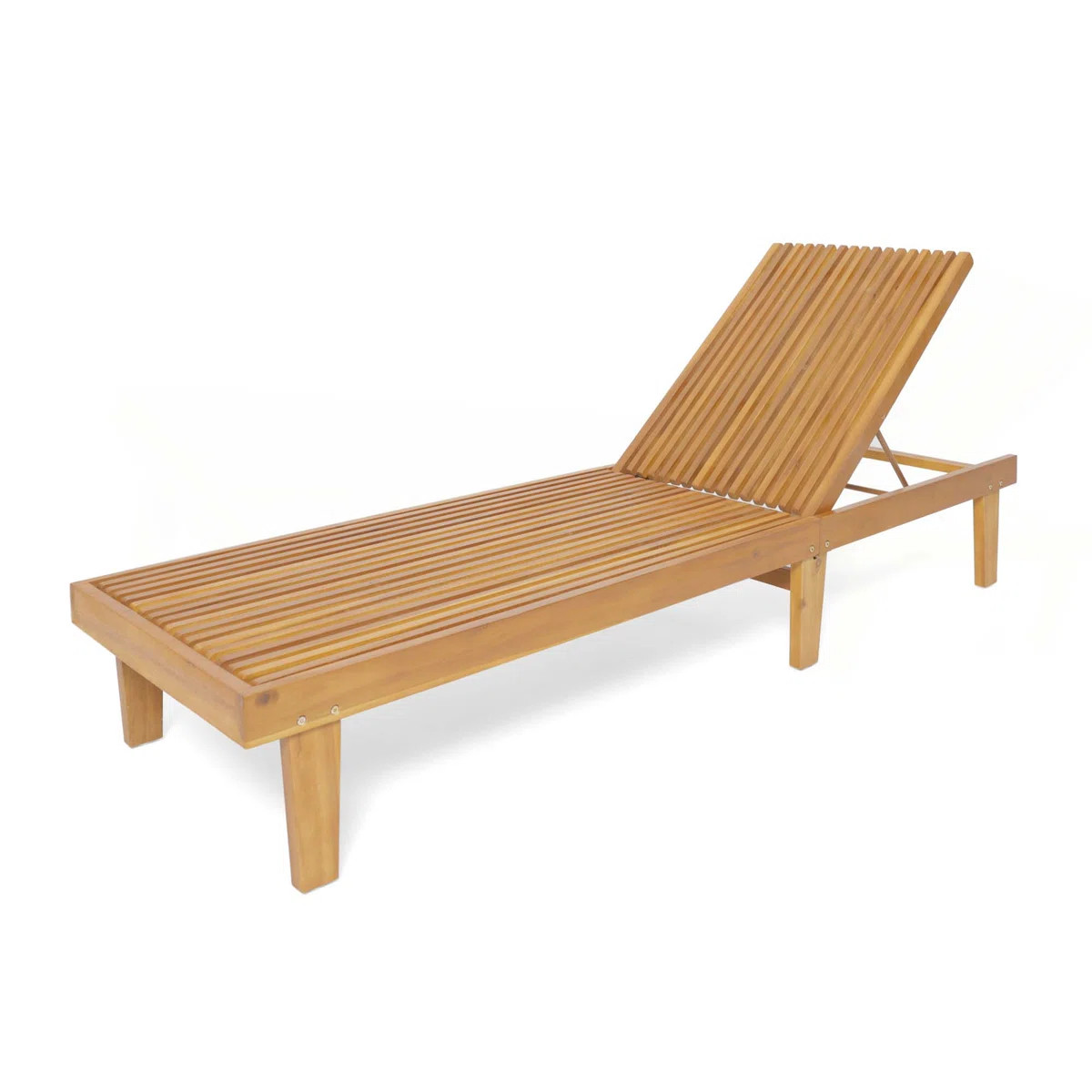 Cadain 78.75" Long Reclining Acacia Single Chaise | Wayfair North America