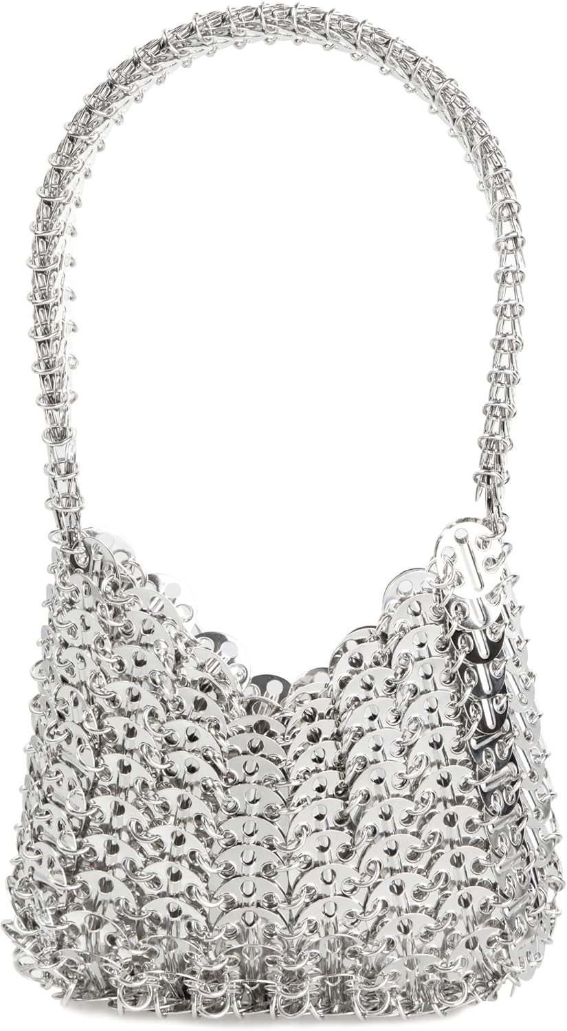Abvokury Women's Metallic Disc Party Handbag - Metal Sequin Top Handle Bag for Parties | Amazon (US)