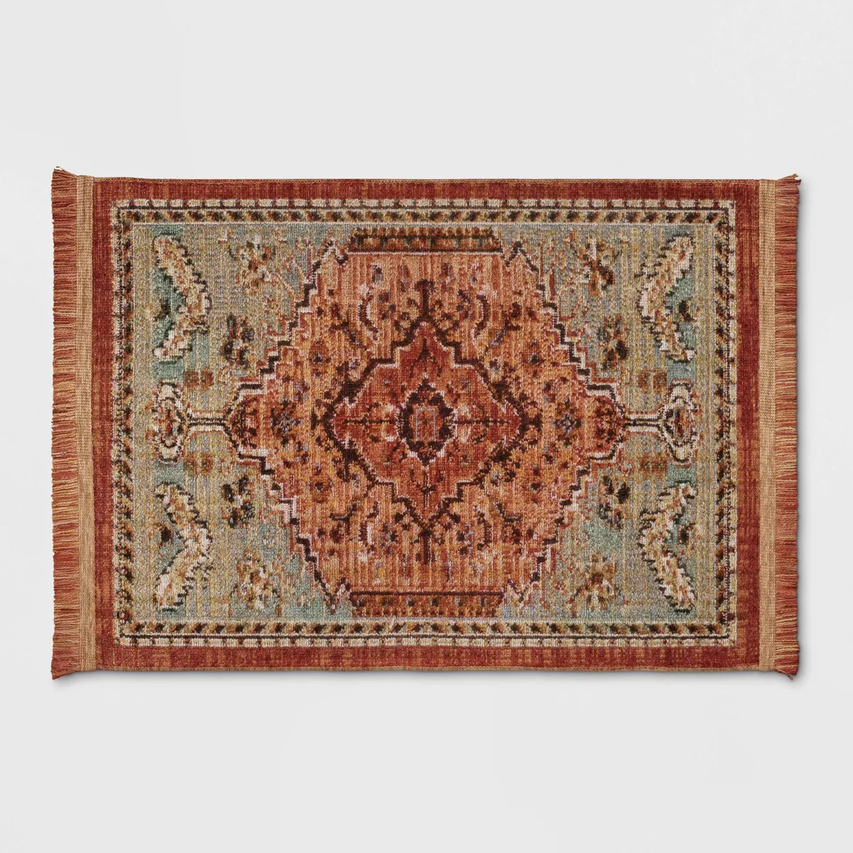 Floral Woven Rug Rust/Green - Threshold™ | Target