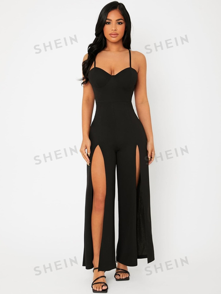 SHEIN PETITE Split Hem Cami Jumpsuit | SHEIN USA | SHEIN