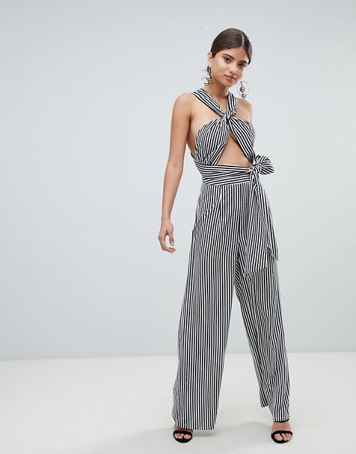 Missguided Multiway Wide Leg Striped Jumpsuit | ASOS US