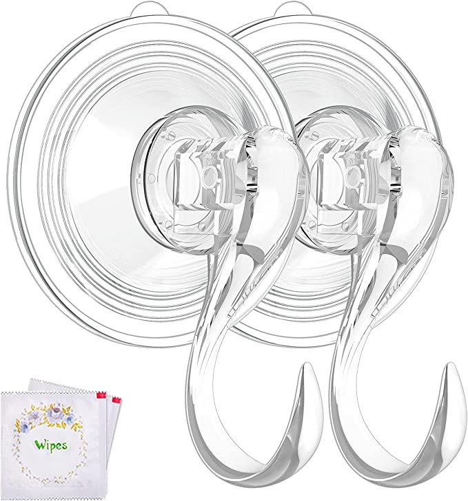 VIS'V Wreath Hanger, Large Clear Heavy Duty Suction Cup Wreath Hooks with Wipes 22 LB Removable S... | Amazon (US)