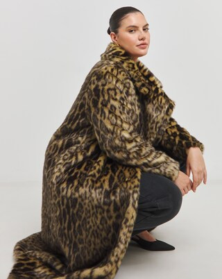 Leopard Faux Fur Midaxi Coat | Simply Be | Simply Be (UK)