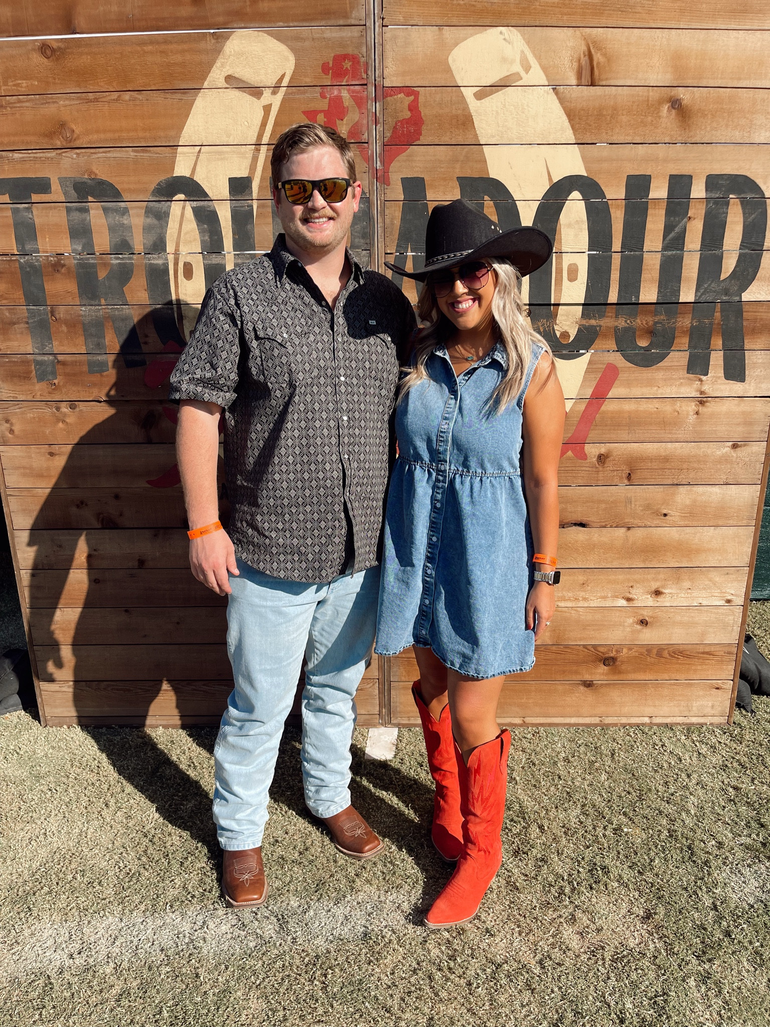 Denim babydoll dress 
Dingo red suede boots
Black felt cowgirl hat 

#LTKFindsUnder50 #LTKWatchNow #LTKShoeCrush