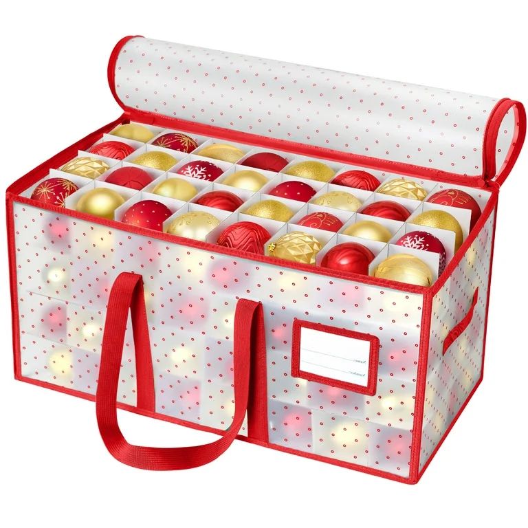 Ayieyill 128-Count Christmas Ornament Storage Chests with Handles, Holiday Plastic Ornament Organ... | Walmart (US)