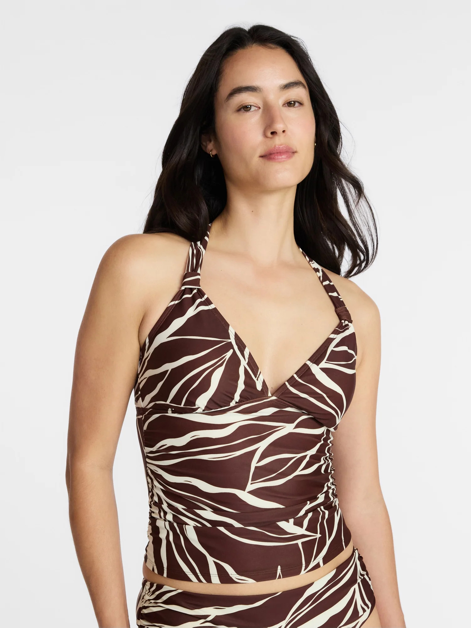 Time and Tru Women's and Women's Plus Ruched Tankini Top, Sizes XS-3X | Walmart (US)