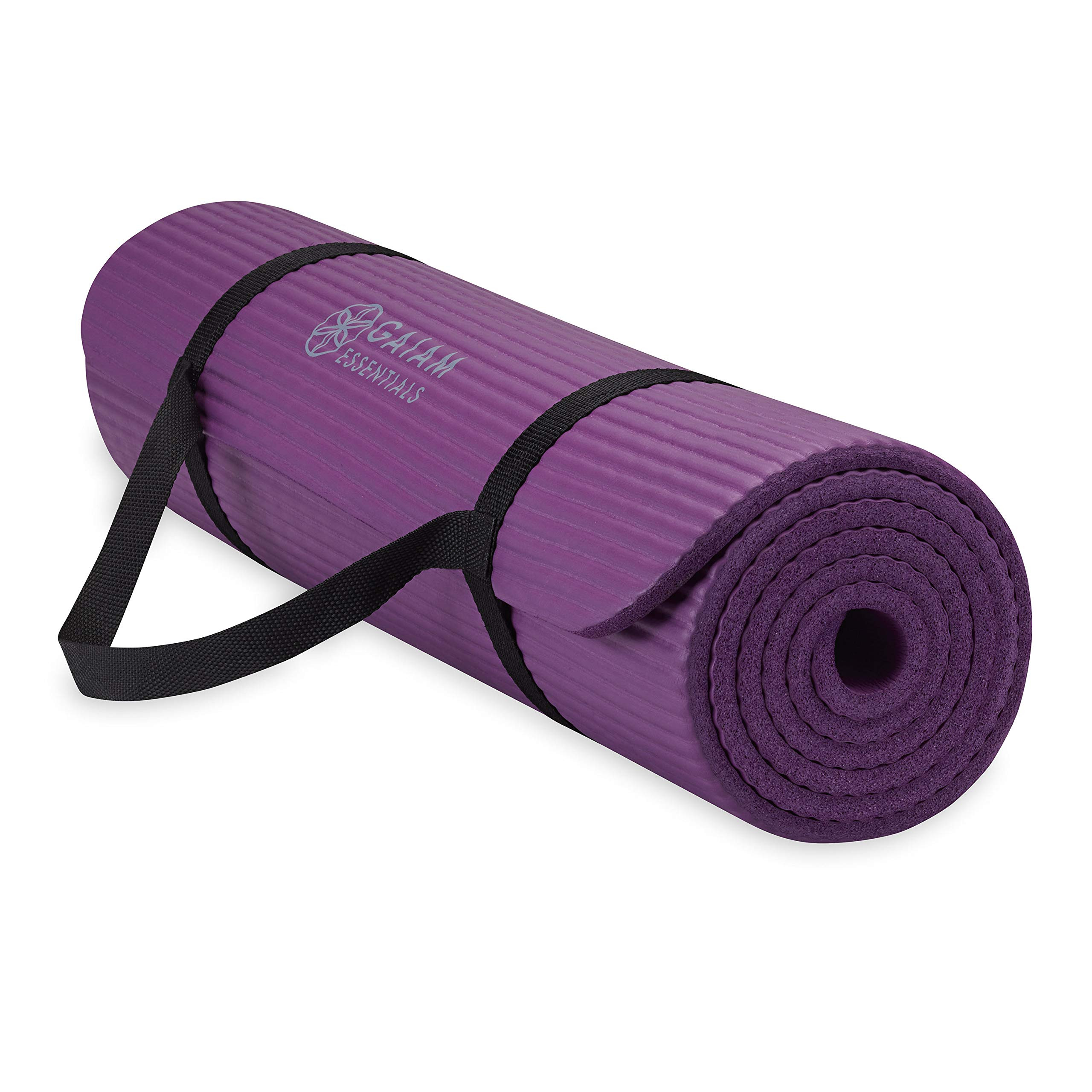 Gaiam Essentials 2/5" Thick (10mm) Yoga & Pilates, Fitness & Exercise Mat with Easy-Cinch Carrier... | Amazon (US)