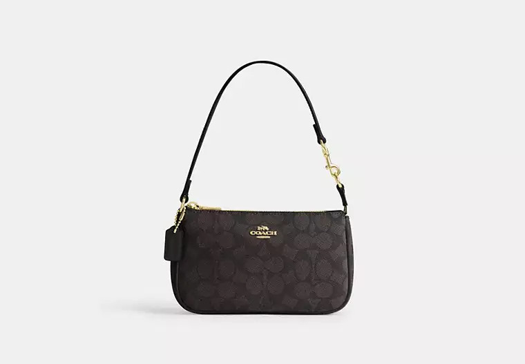 Coach Outlet Nolita 19 In Signature Canvas - Black & Gold, Size: Mini | Coach Outlet US