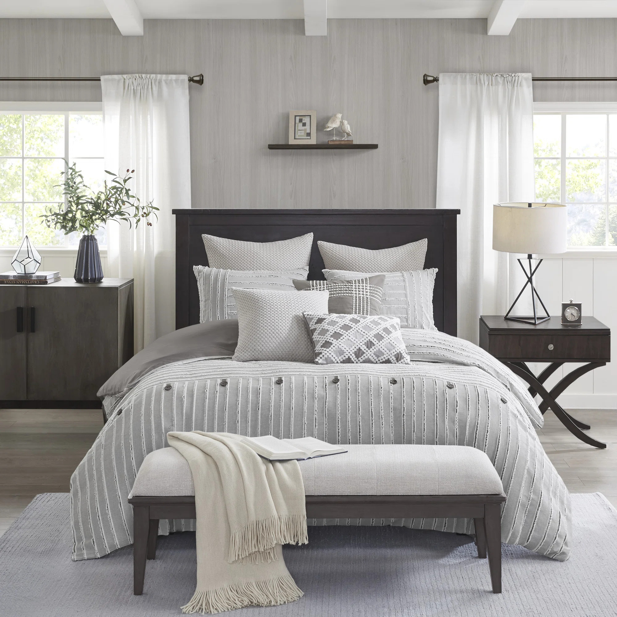 Essence Oversized 100% Cotton Clipped Jacquard Comforter Set | Wayfair North America