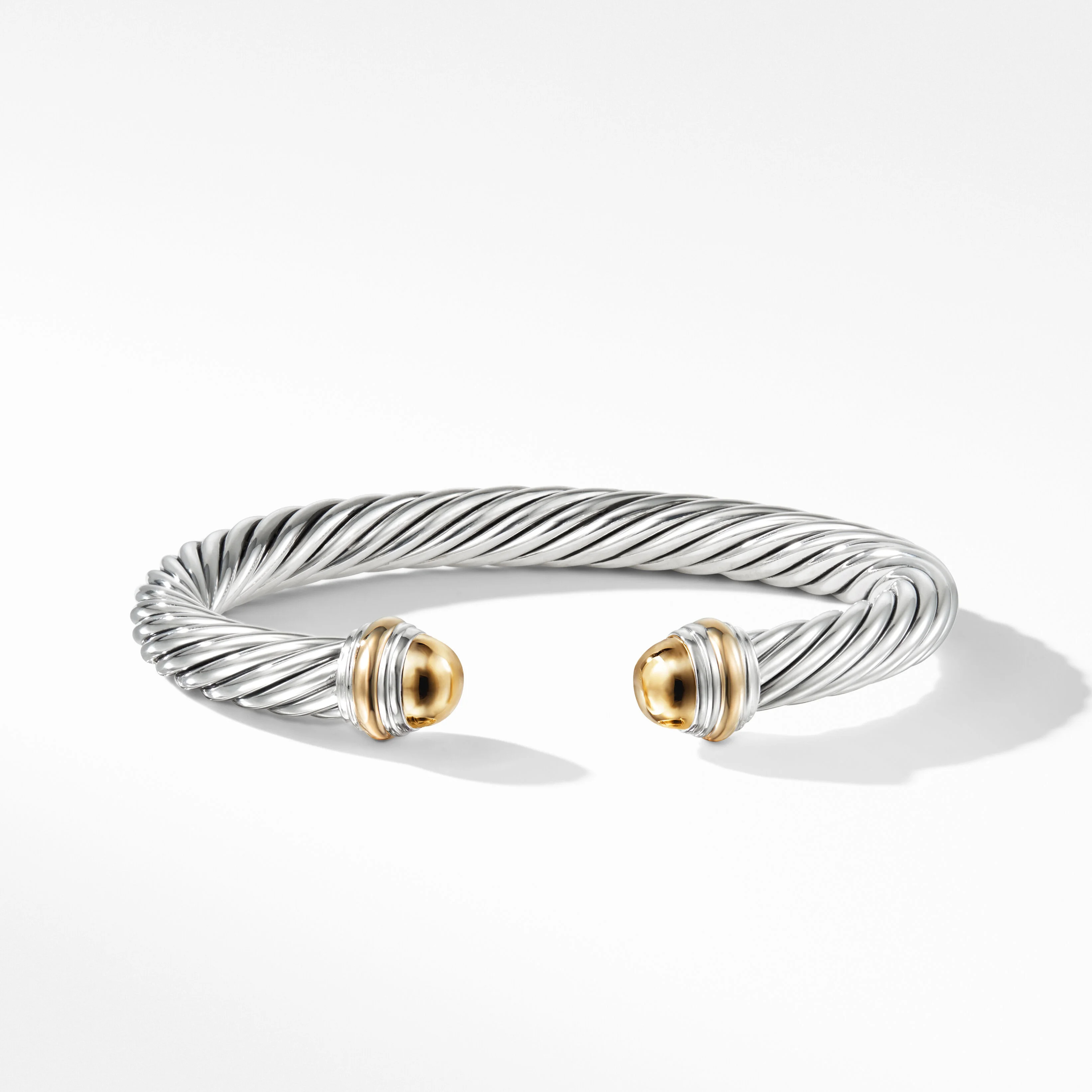Cable Classics Bracelet in Sterling Silver with 14K Yellow Gold Domes | David Yurman